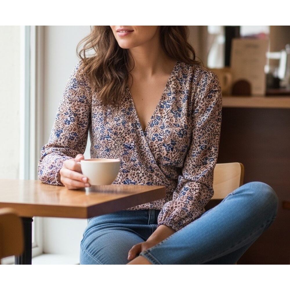 Ramy Brook Alexandria NWT $285 Long Sleeve Cinch Waist Lux Floral Blouse Sz XL